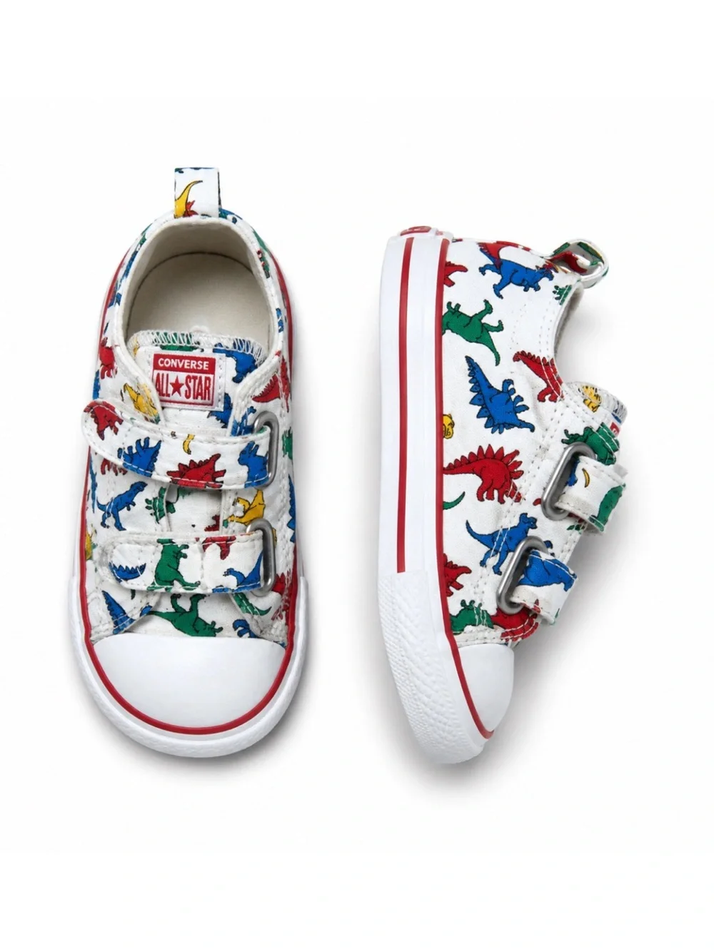 Converse Dinoverse Toddler All Star Double Strap Dinosaur Print Sneakers Size 10
